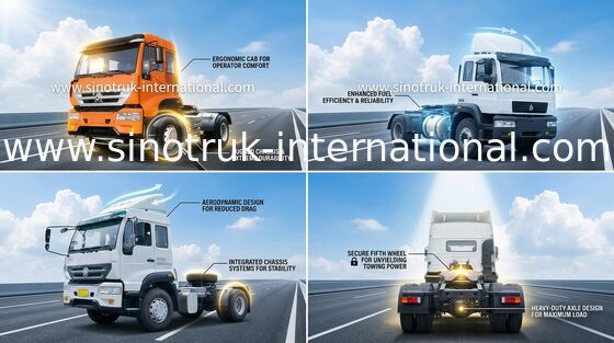 SINOTRUK χρυσό φορτηγό 4X2 Euro2 290HP 18Tons ZZ4181M3611W τρακτέρ πριγκήπων