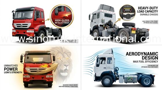 SINOTRUK χρυσό φορτηγό 4X2 Euro2 266HP 18Tons ZZ4181M3611W τρακτέρ πριγκήπων