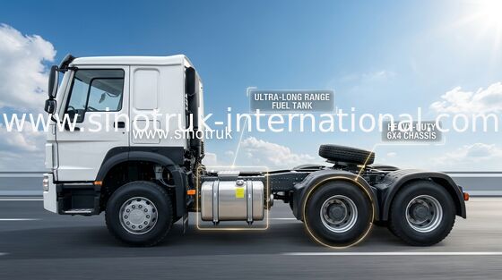 Λευκό Lhd 10Wheels 400Hp 6 × 4 HW76 φορτηγών τρακτέρ Howo Sinotruk