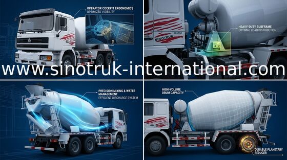 Φορτηγό Euro2 290HP 6X4 ZZ5255GJBM3846B1 συγκεκριμένων αναμικτών SINOTRUK HOKA