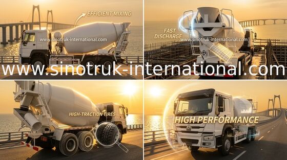 Φορτηγό κατασκευή 340Hp 10-20CBM 6 X 4 συγκεκριμένων αναμικτών Howo Sinotruk ευρο- 2