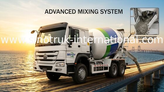Φορτηγό 371HP LHD συγκεκριμένων αναμικτών SINOTRUK HOWO 6x4