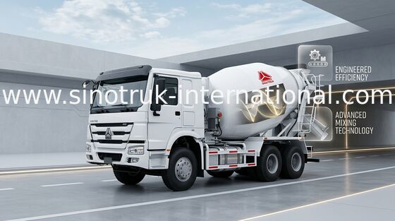 9CBM φορτηγό ZZ5257GJBM3647W αντλιών συγκεκριμένων αναμικτών 290HP 6X4 LHD