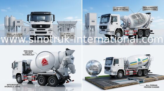 Φορτηγό SINOTRUK HOWO 10CBM 290HP 6X4 LHD ZZ5257GJBM3841W συγκεκριμένων αναμικτών