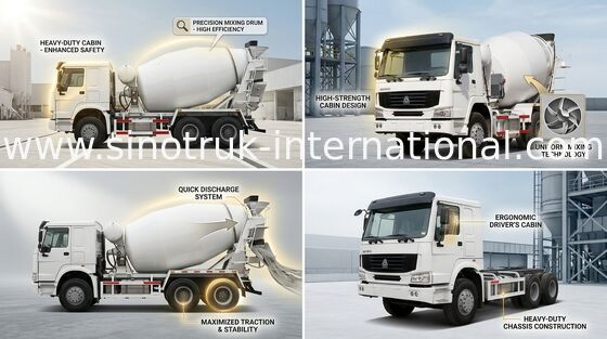 Φορτηγό SINOTRUK HOWO 10CBM 336HP 6X4 LHD ZZ5257GJBN3841W συγκεκριμένων αναμικτών