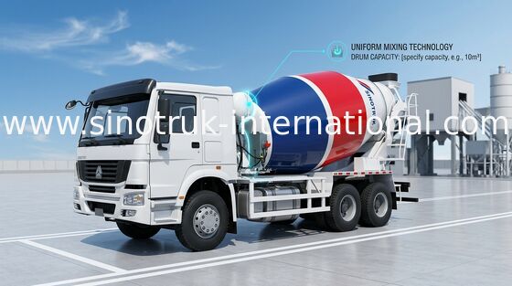 Φορτηγό 10CBM 290HP 6X4 LHD ZZ5257GJBM3841W συγκεκριμένων αναμικτών SINOTRUK HOWO