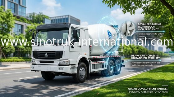Φορτηγό 12CBM 336HP 6X4 LHD ZZ5257GJBN4048W συγκεκριμένων αναμικτών SINOTRUK HOWO