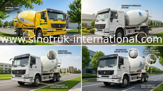 Φορτηγό SINOTRUK HOWO 12CBM 336HP 6X4 LHD ZZ5257GJBN4048W συγκεκριμένων αναμικτών