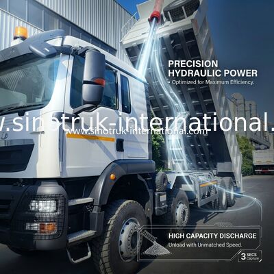 26.91CBM Ενίσχυρο HOWO TX 8x4 Τρακ με 12.00R20 τροχό