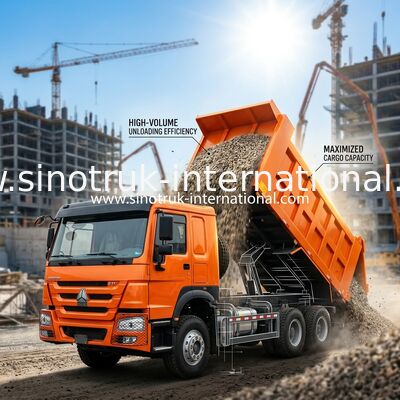 371HP 6x4 Dump Truck 20.01CBM Κυριαρχία ωφέλιμου φορτίου για την αποτελεσματικότητα βαρέων καθηκόντων