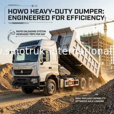 inotruk Νέο Howo Tipper Dump Truck Τάξι Weichai Μηχανή 8 × 4 LHD 430HP