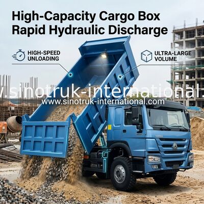 380hp Sinotruk Howo 8x4 Dump Truck 12 τροχούς HW76 ZZ3317V3567B1R RHD κομψό μπλε