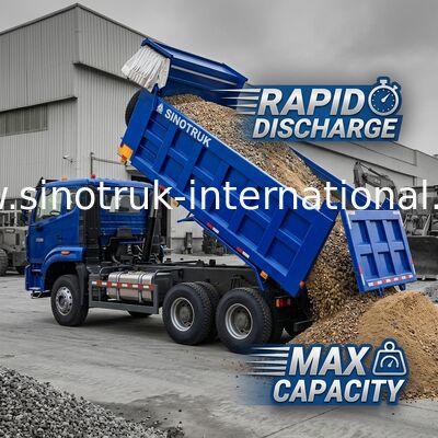 Δυνατό Πολυδιάστατο HOWO 6x4 380HP Μπλε φορτηγό με 20CBM τετραγωνικό κιβώτιο φορτίου και αδιάβροχη πλαστική