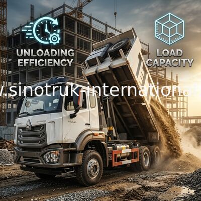 HOWO NX 371HP 6*4 20m3 Κεντρικό ανελκυστήρα φορτηγού υψηλής απόδοσης με αποτελεσματικό σώμα φορτίου μεσαίου ανελκυστήρα