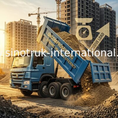 Συγκλονιστικό μπλε HOWO 8×4 380HP 26.91CBM φορτηγό όπου η δύναμη συναντά την ακρίβεια σε κάθε φορτίο!