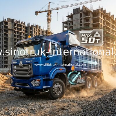 SINOTRUK HOHAN NEW HOWO 30 - 40 τόνων RHD 10 τροχών Καθαρίστρα για κατασκευές Μπλε Υψηλής απόδοσης Ανύψωση και εκφόρτωση