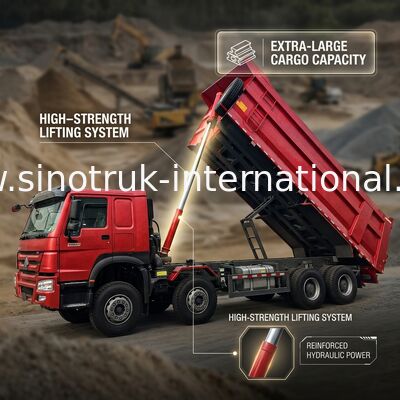 HOWO 12 τροχών Sinotruk 8X4 Dump Truck 400hp για την εξόρυξη LHD U Type Container