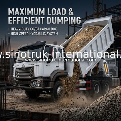 SINOTRUK HOHAN HOWO 380HP LHD Τρακ 6X4 Στυλοποιημένο κουτί φορτίου