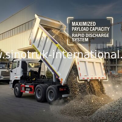 Sinotruk Howo / Hohan 6×4 Τρακ 10 τροχών Στρογγυλό φορτίο 20CBM Λευκό χρώμα