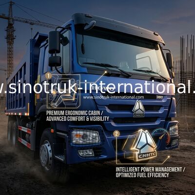 8X4 Blue Tipper Dump Truck 380hp 12 τροχών Λευκό H77L ZZ3317V3567B1 Τύπος U