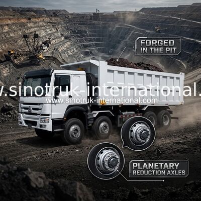12 φορτηγό απορρίψεων Sinotruk HOWO 8X4 ροδών 400hp για τη μεταλλεία