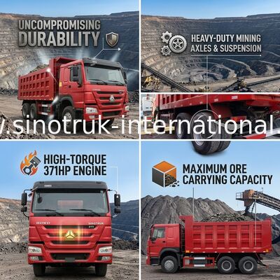 Χρησιμοποιούμενο Sinotruk Howo 6x4 Dump Truck 371hp βαρύ φορτίο