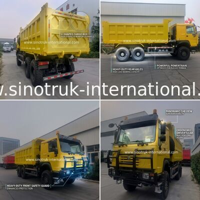 Sinotruk Howo Τρακ 6 × 6 ολότροχη κίνηση με 14,00R20 μονόστιχο 380HP