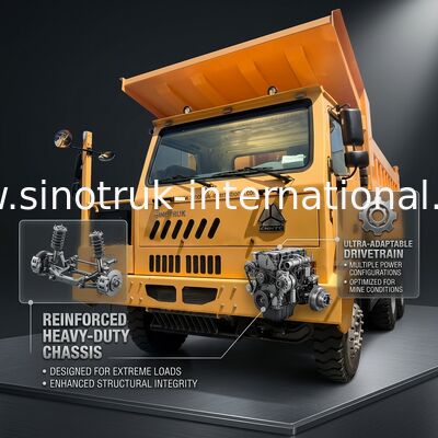 Sinotruk Howo Ορυχείο Τρακ 90Tons 6 × 4 Υψηλής αντοχής χάλυβα φορτηγό σώμα