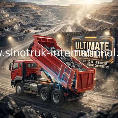 SINOTRUK HOWO N7 Τρακ 6 × 4 10 τροχών 380HP Για εξαγωγή τύπου U εύκολο στην εκφόρτωση