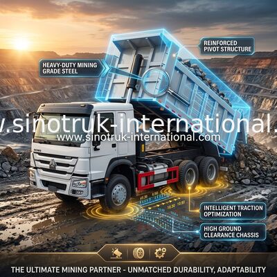 ZZ3257V3847B1 Υψηλή Ιπποδύναμη HOWO Τρόφο 6×4 10 τροχών 400HP Χαμηλή κατανάλωση καυσίμου