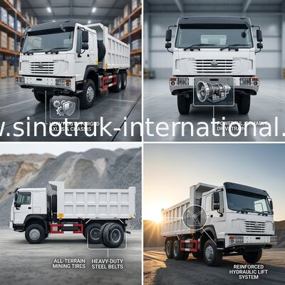 Sinotruk Howo Τρακ 6 × 6 ολικής κίνησης 10 τροχών 380HP