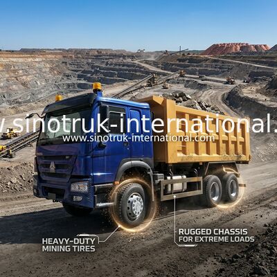 Μπλε κίτρινο TIPPER SINOTRUK HOWO 400HP 6x4 ευρώ ΙΙ ΦΟΡΤΗΓΏΝ ΑΠΟΡΡΊΨΕΩΝ LHD