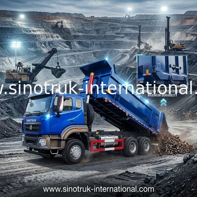 SINOTRUK HOWO Τρακ 6 × 4 10 τροχών RHD 380HP U Type One Προειδοποιητικό φως