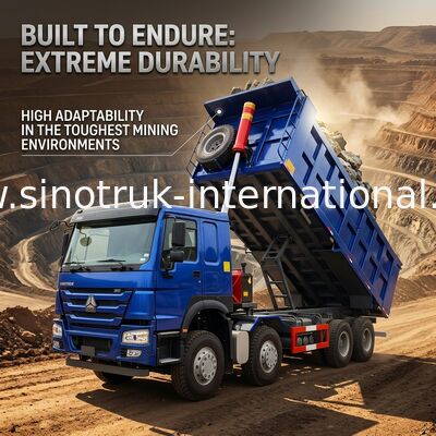 400HP χαμηλή Tipper κατανάλωσης HOWO καυσίμων μπλε υψηλή ιπποδύναμη φορτηγών απορρίψεων RHD 6×4 12wheels