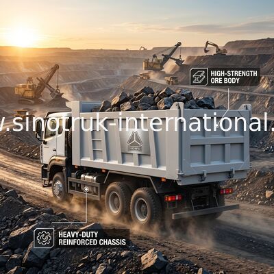 Υψηλές Tipper ιπποδύναμης 400HP HOWO άσπρες ρόδες φορτηγών απορρίψεων LHD 6×4 10
