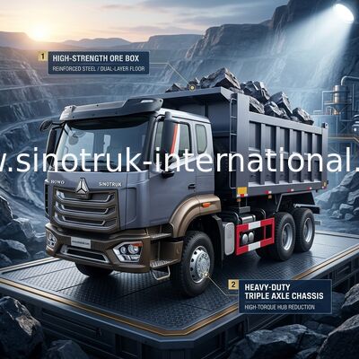 Sinotruk Νέο Howo Tipper Dump Truck 6 × 4 10 τροχούς 380HP Για εξαγωγή