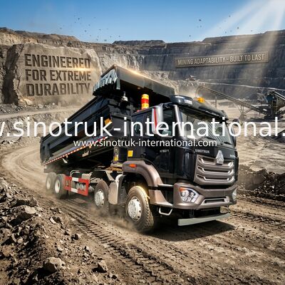 Tipper Sinotruk HOWO φορτηγό απορρίψεων 8X4 371hp 12 ρόδες μαύρο N7 ZZ3317V386JB1R