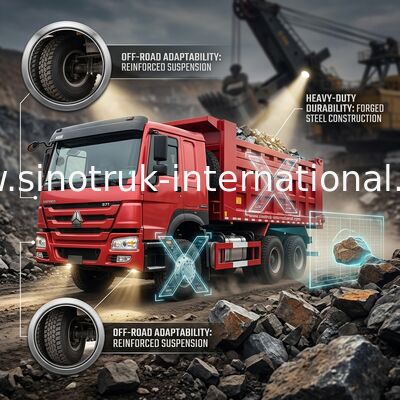 ΚΟΚΚΙΝΟ TIPPER SINOTRUK HOWO 371HP 6X4 ΦΟΡΤΗΓΌ ΑΠΟΡΡΊΨΕΩΝ LHD