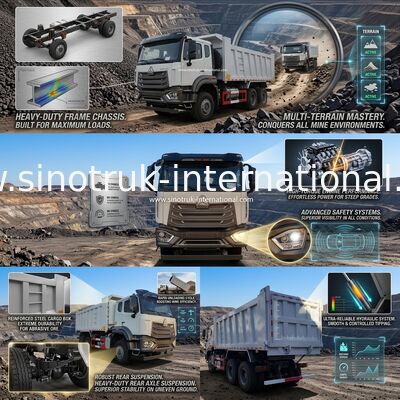 Tipper SINOTRUK HOHAN βαρέων καθηκόντων φορτηγό απορρίψεων για τη εξορυκτική βιομηχανία