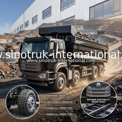 Tipper 371HP SINOTRUK HOWO φορτηγό απορρίψεων RHD 8×4