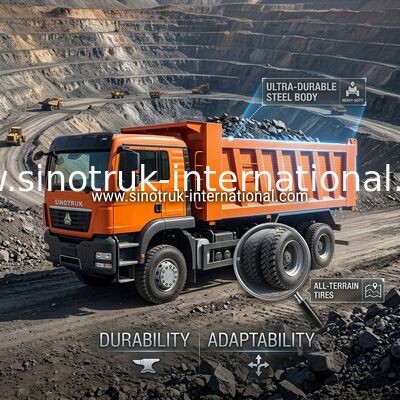 Πορτοκαλί Sinotruk Tipper Howo 6 X 4 φορτηγό απορρίψεων νέο 371HP LHD