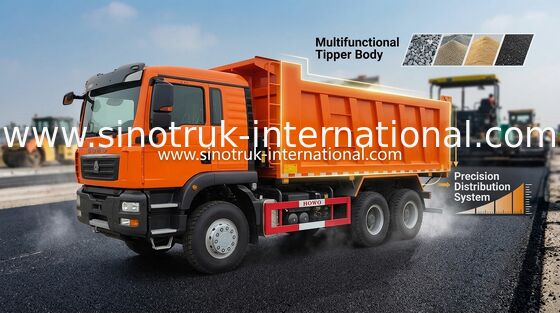 Tipper μεγάλης περιεκτικότητας HOWO RHD φορτηγό απορρίψεων για την κατασκευή 30 - 40 τόνοι