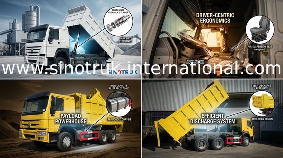 Sinotruk 400hp Howo 6 X 4 10 Tipper ροδών μέση ανύψωση φορτηγών απορρίψεων