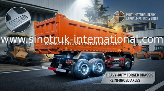 Ηλιοβασίλεμα πορτοκαλί ZZ3257N384GB1 Sinotruk 371HP TXcab φορτηγών απορρίψεων HOWO