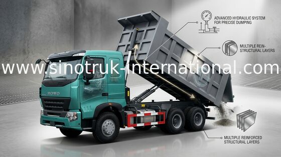 Tipper απορρίψεων κατασκευής HOWO A7 φορτηγό, βαρύ φορτηγό απορρίψεων ZZ3257M3847N1