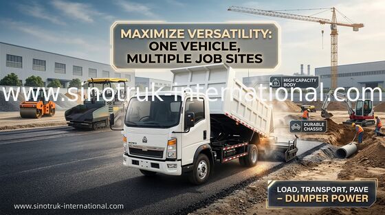 White Tipper Dump Truck, Howo Tipper Truck Δεξί τιμόνι
