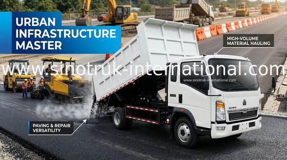 Επιχειρησιακό Tipper κατασκευής φορτηγό απορρίψεων Sinotruk Howo 116hp