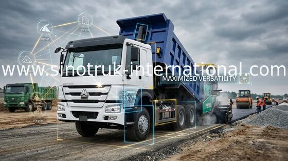 Ventral ανυψωτικό εμπορικό φορτηγό απορρίψεων Sinotruk Howo 5400 * σώμα φορτίου 2300 * 1500mm