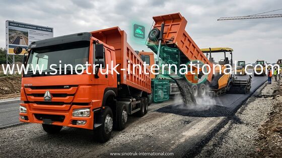 Χαμηλό Tipper κατανάλωσης καυσίμων αποδοτικό φορτηγό απορρίψεων 371HP 8x4 RHD SINOTRUK HOWO