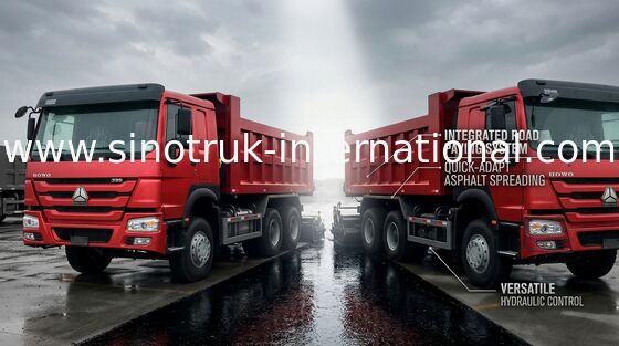 Φορτηγό απορρίψεων Sinotruk Howo εξορυκτικής βιομηχανίας 336HP 6X4 RHD 30 τόνος άσπρο/κόκκινο/πράσινο